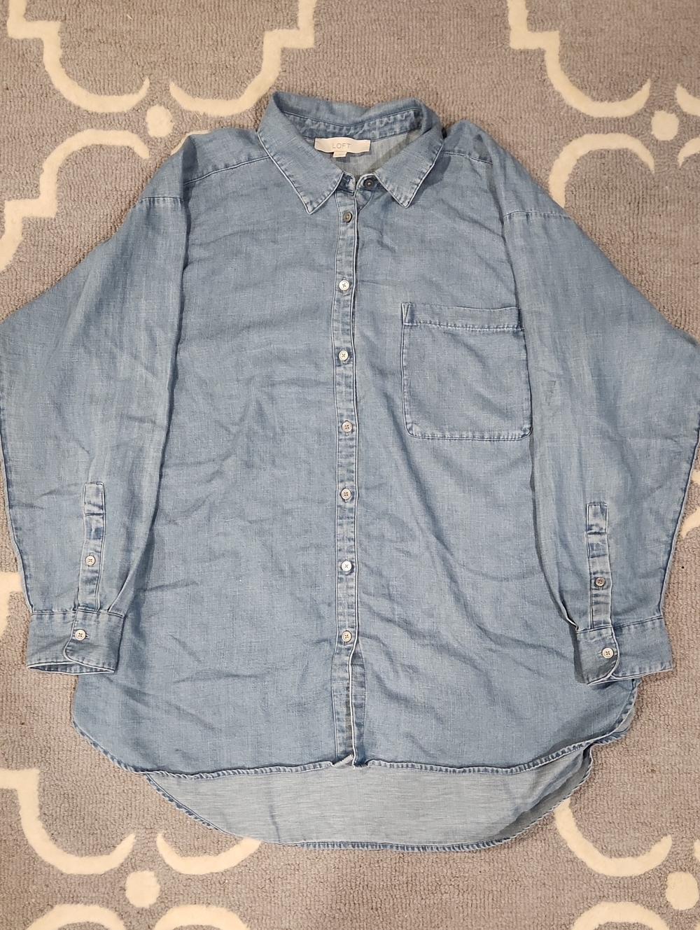 LOFT Light Wash Denim Shirt